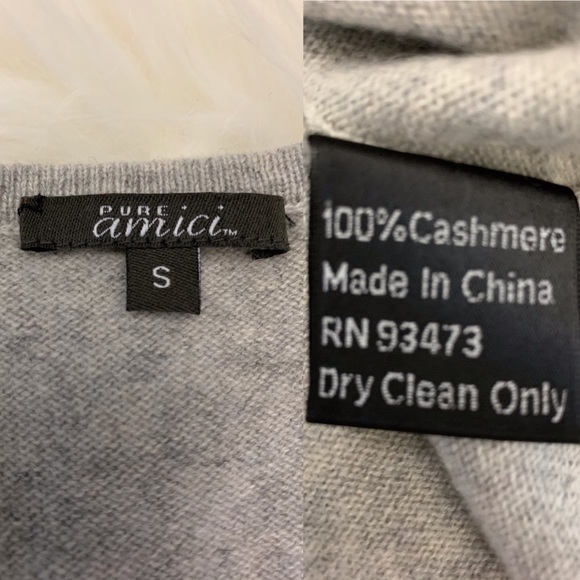 Pure Amici Gray Cashmere Sleeveless Sweater Top - Picture 9 of 9